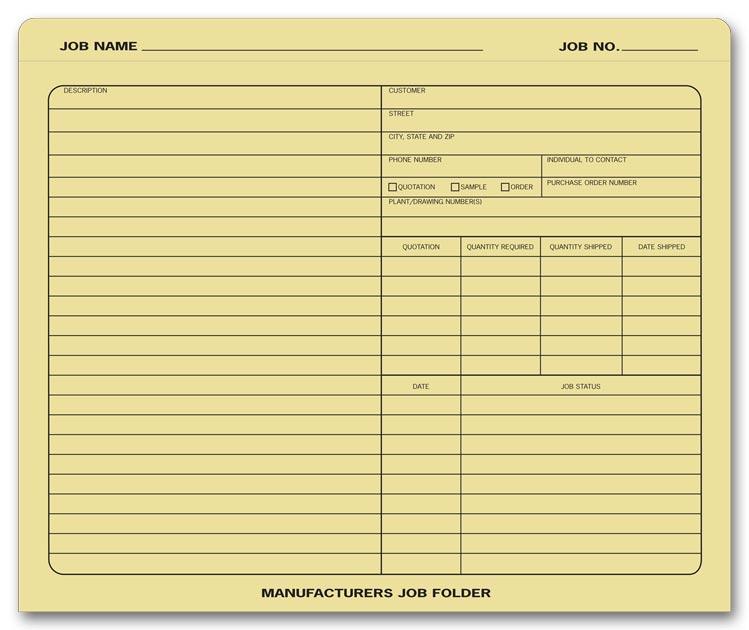 Job Folder for Manufacturers