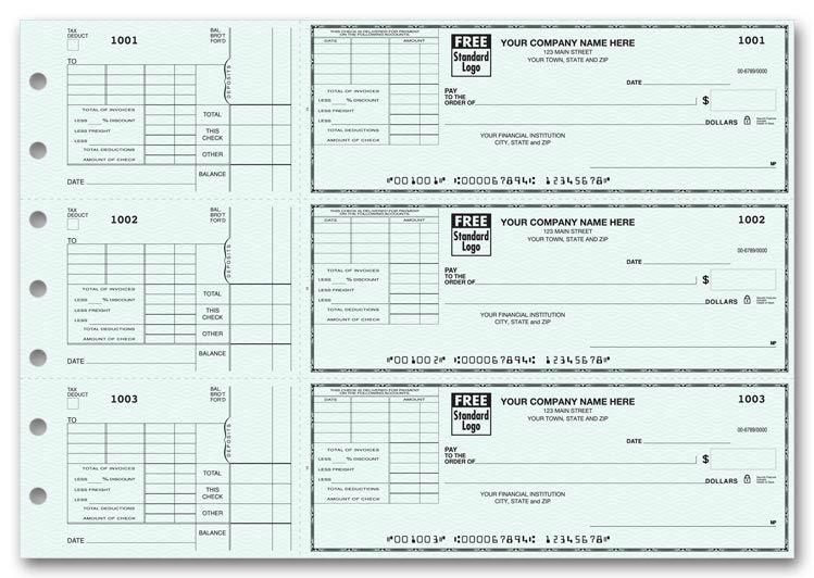 53223N, 3-To-A-Page Checks with Voucher Stub