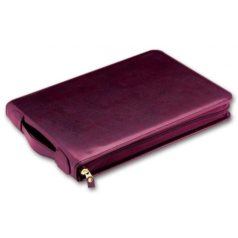 3-Per-Page Leather Check Binder