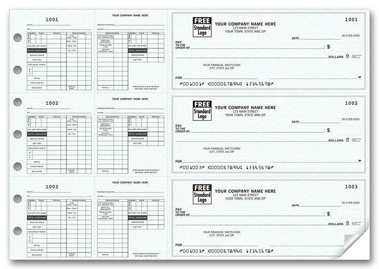 3-To-A-Page Payroll Checks with Maximum Deductions