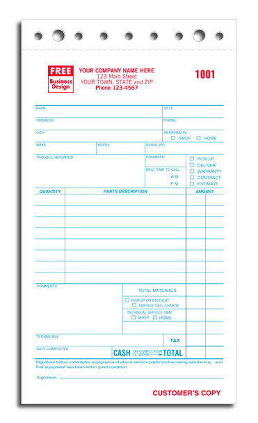 Service Forms with Customer Sign Off