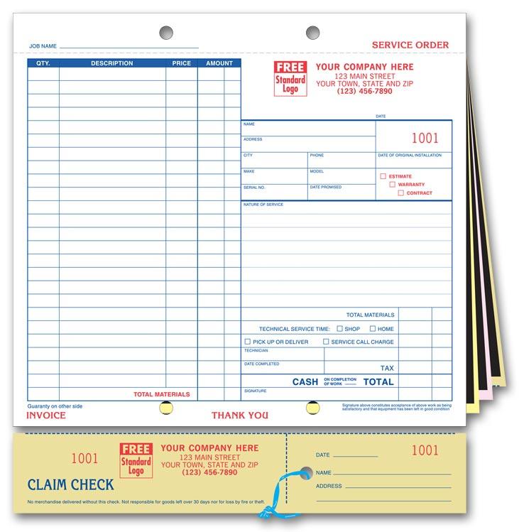 Service Forms with Claim Check