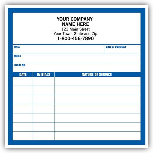 Professional White Matte Service Record Labels