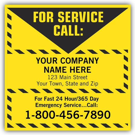 Professional Yellow Vinyl Contractor Labels