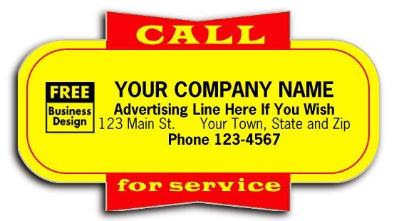 Branded Red and Yellow Service Labels