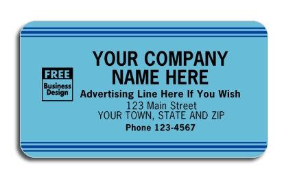 Imprinted Blue Advertising Label