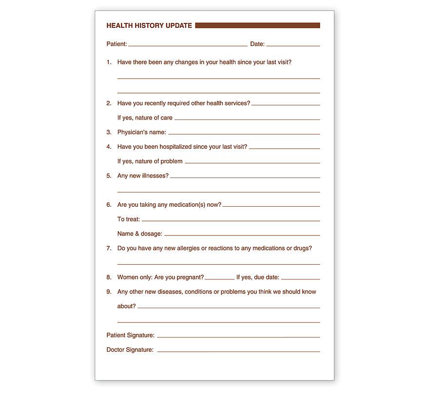 Health History Update Forms