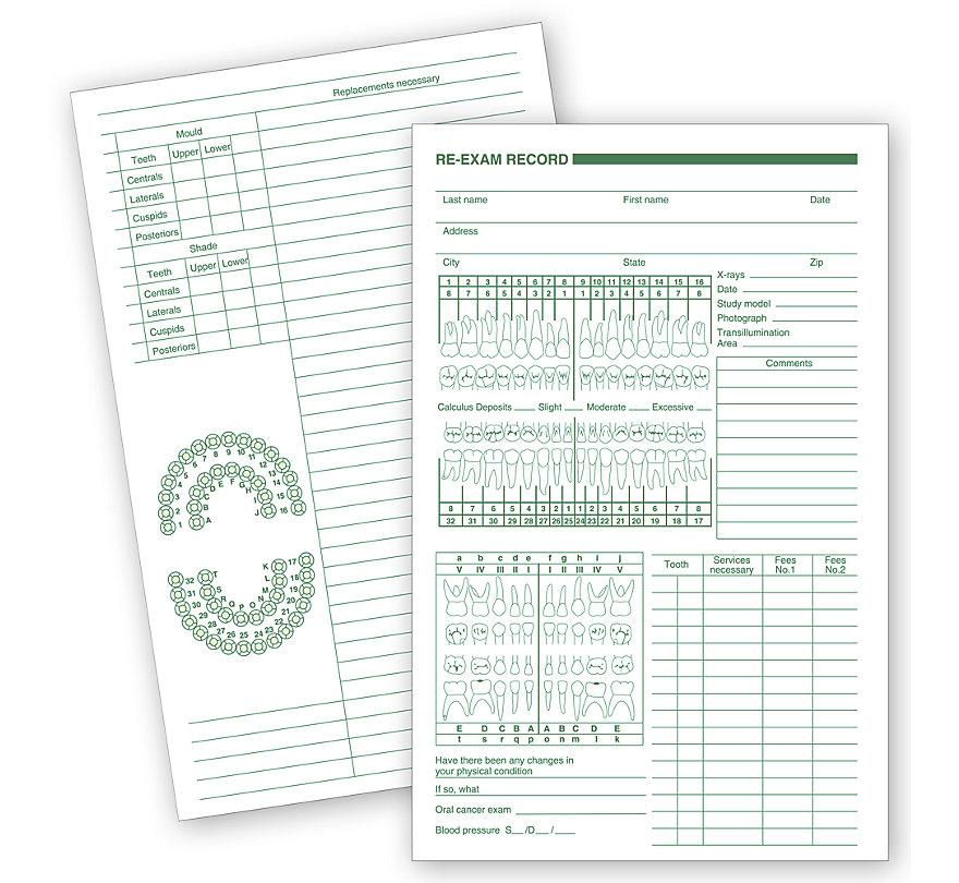 Dental Prosthetic ReExam Records Primary And Permanent Arch