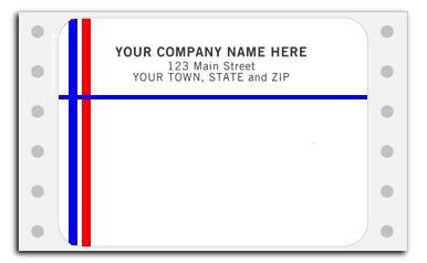 D216, Continuous Mailing Label - Blue/Red Line