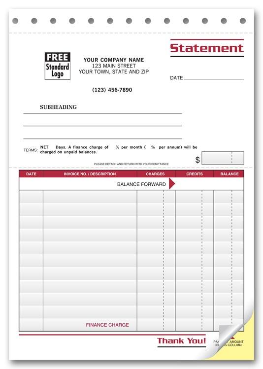 Statement Forms with Finance Charges