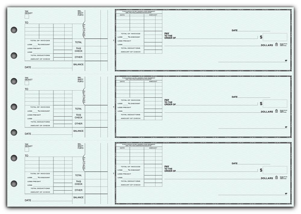 53223N, 3-To-A-Page Checks with Voucher Stub