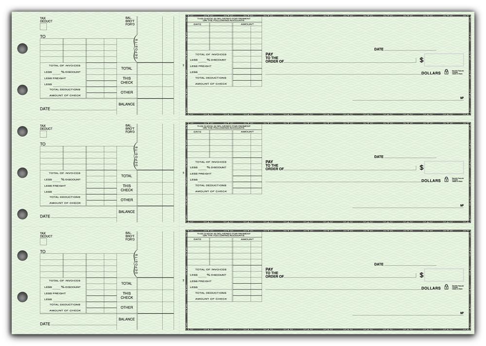 53223N, 3-To-A-Page Checks with Voucher Stub