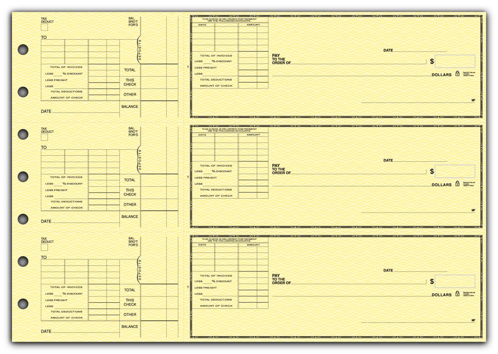 53223N, 3-To-A-Page Checks with Voucher Stub