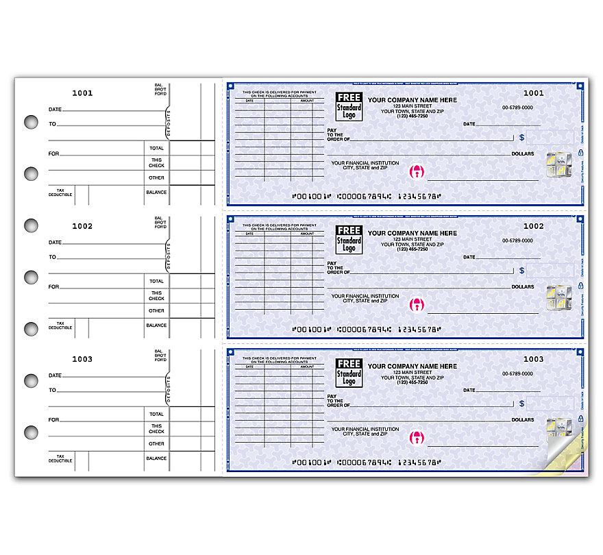 3 On A Page Business Size Checks With Choice Of Voucher