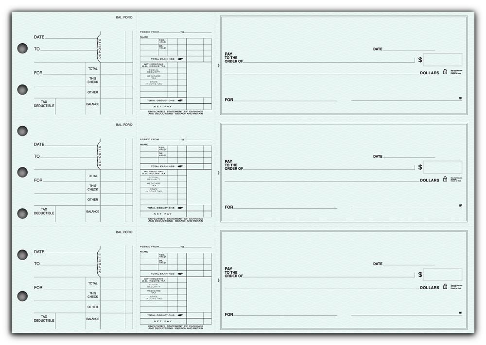 53226N, 3-On-A-Page Payroll Check