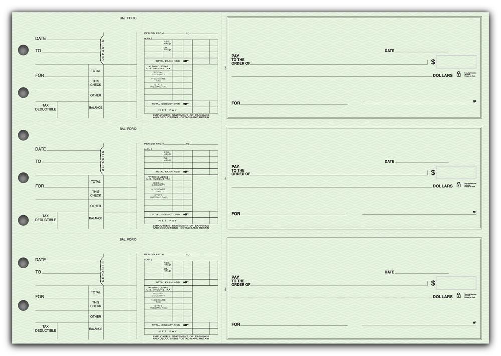 53226N, 3-On-A-Page Payroll Check