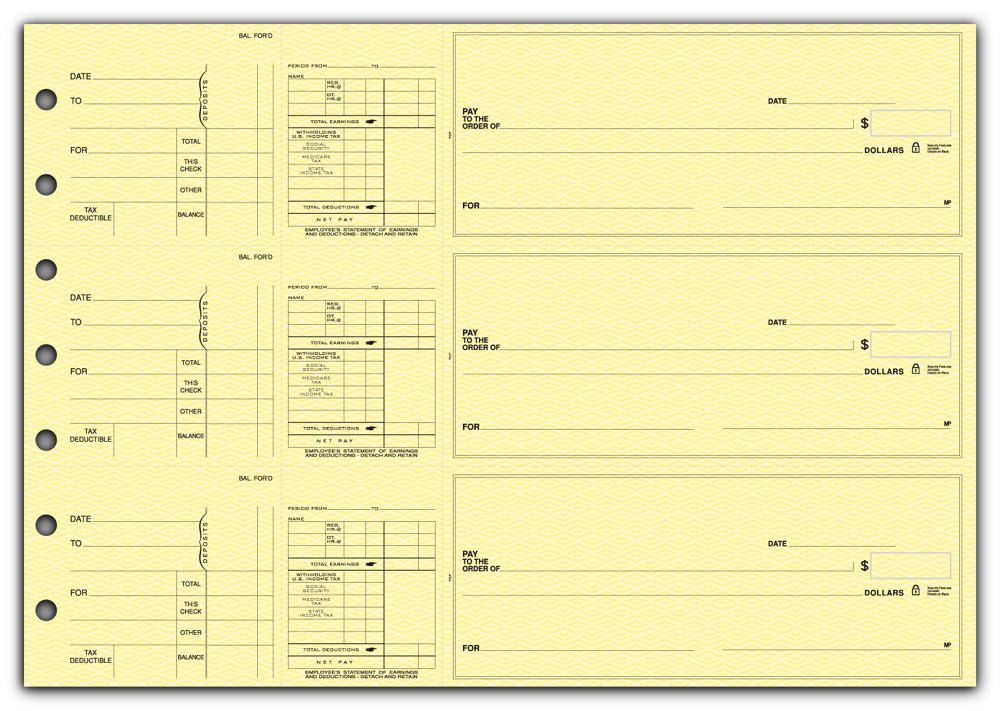 53226N, 3-On-A-Page Payroll Check