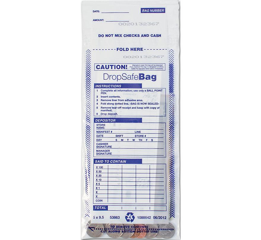 Drop Safe Style Deposit Bag Clear