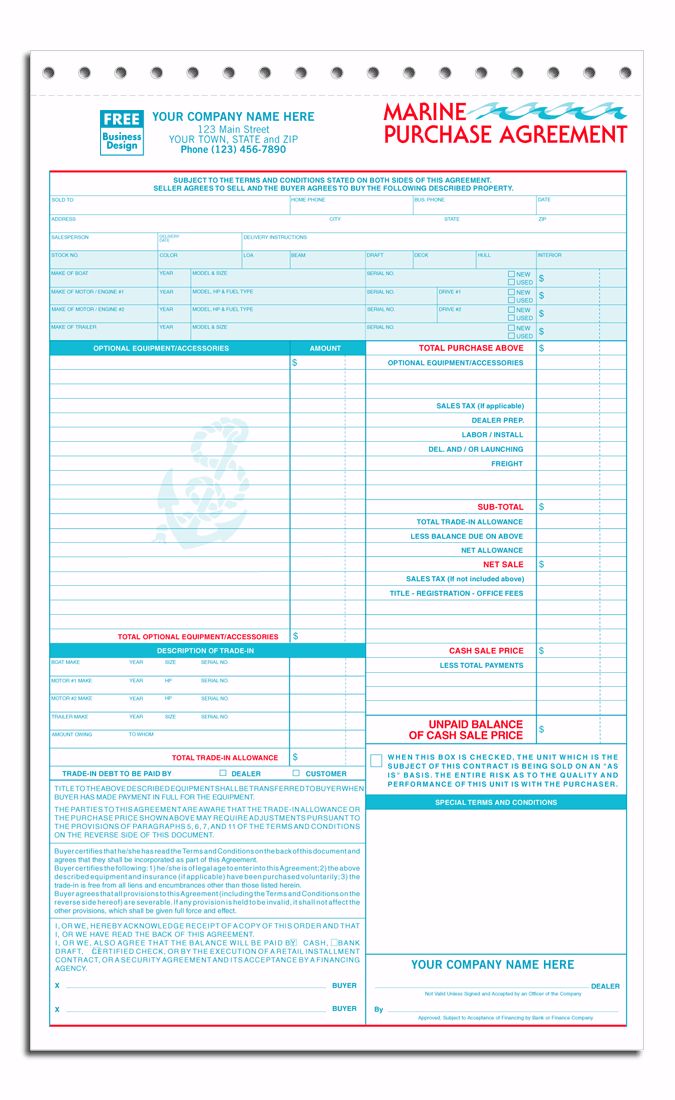 Marine Purchase Agreement with Details