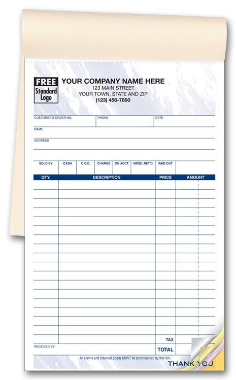 Carbonless Colored Sales Forms Booked