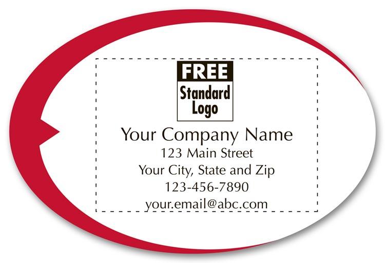 White with Red Swish Marketing Labels