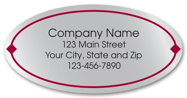 Oval Silver Marketing Labels
