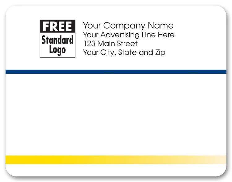 Blue & Yellow Rectangular Mailing Label