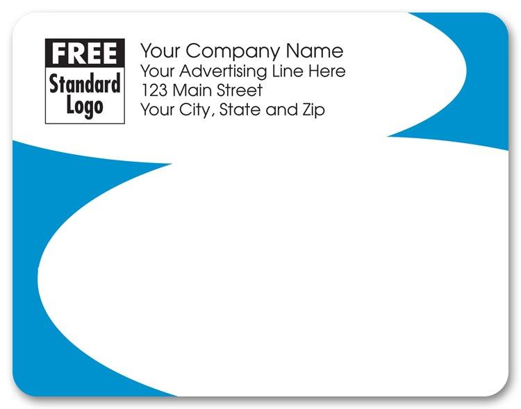 Light Blue Curve Business Mailing Label