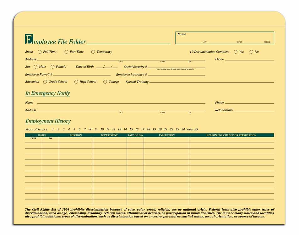 Employee Job Folders