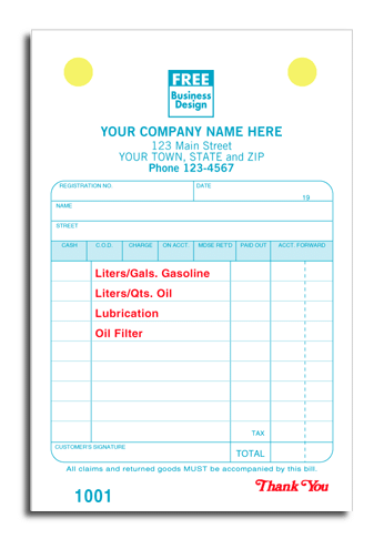 Service Station Small Classic Register Forms