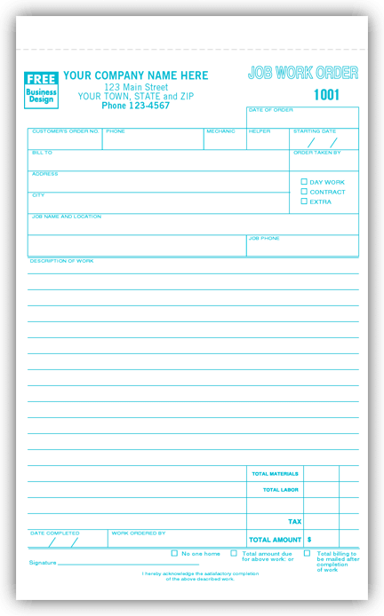 Booked Job Work Order and Invoice in One