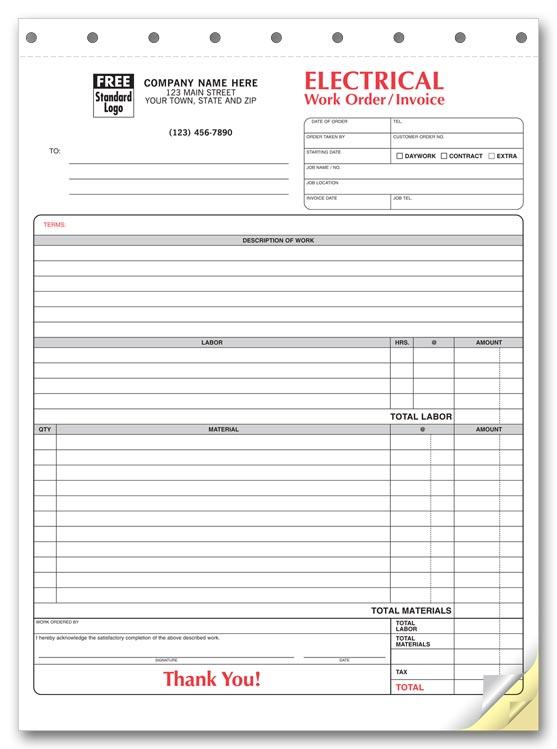 Electrical Work Orders with Manilla Tag