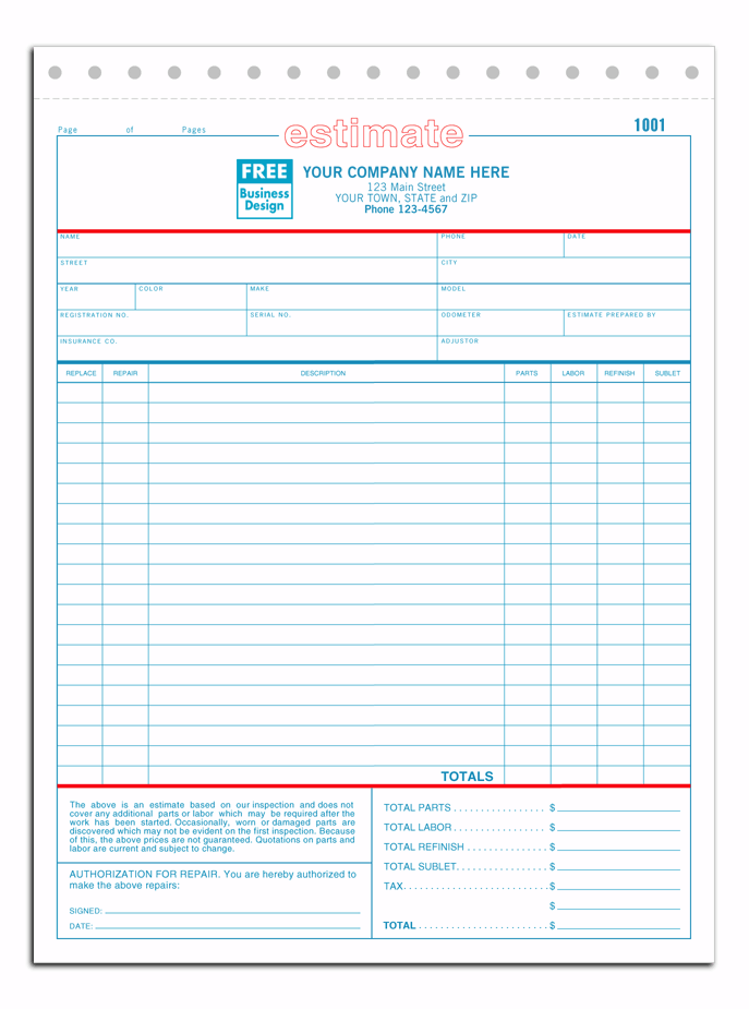Auto Estimates with Insurance Requirements