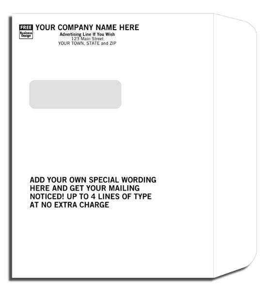 Imprinted Booklet Type Window Envelopes