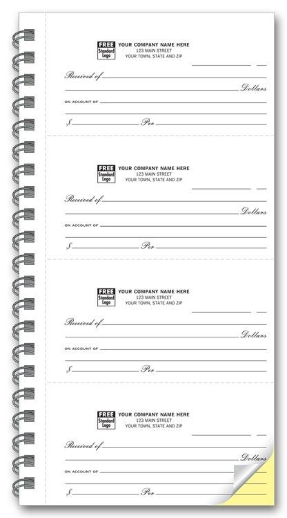 4 to Page 2 Part Receipt Books