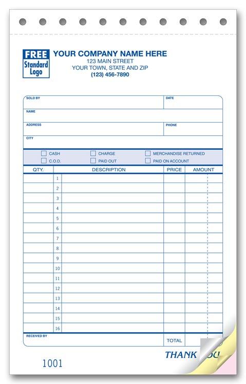 Sales Receipt with Consecutive Numbering