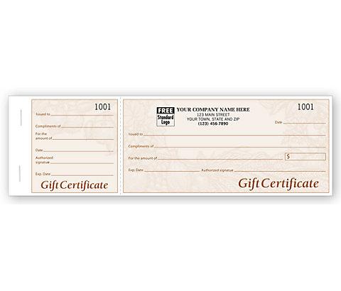 Harvest Gift Certificates, Booked, Light Burgundy