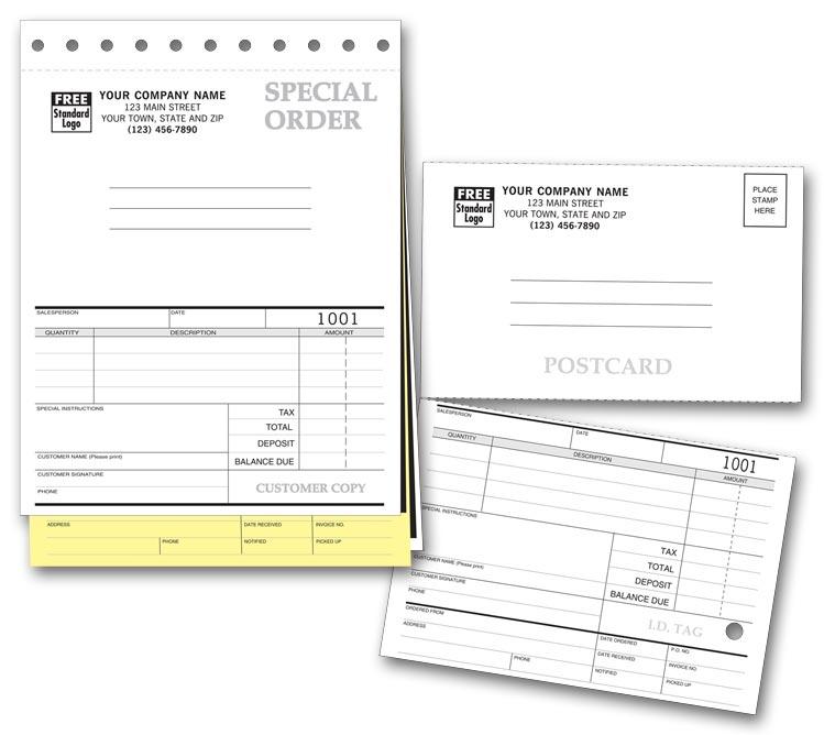 Special Order Forms with Postcards