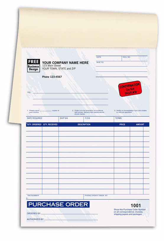 Purchase Order Books Colored