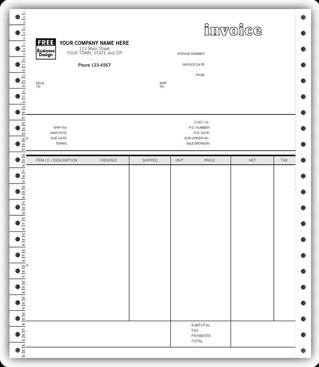 Classic Continuous Invoice