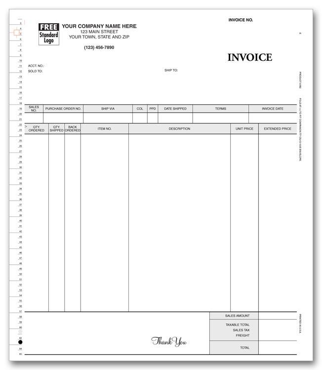 General Continuous Invoice, 3-Part