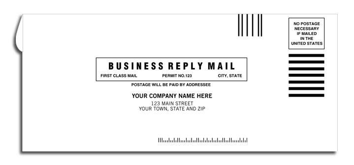 No. 9 Business Reply Envelopes