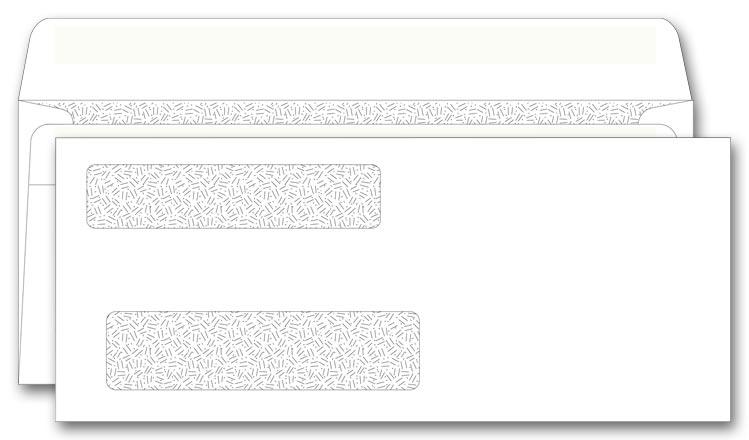 Double Window Check Envelopes Self Seal 8 5/8 X 3 5/8