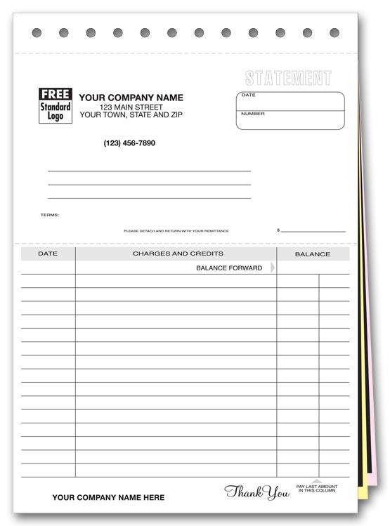 Carbon Copy Statement Forms