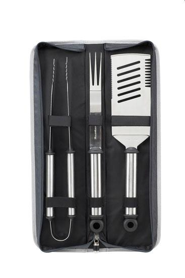 Gourmet Silver - 3 pc Barbecue tool set