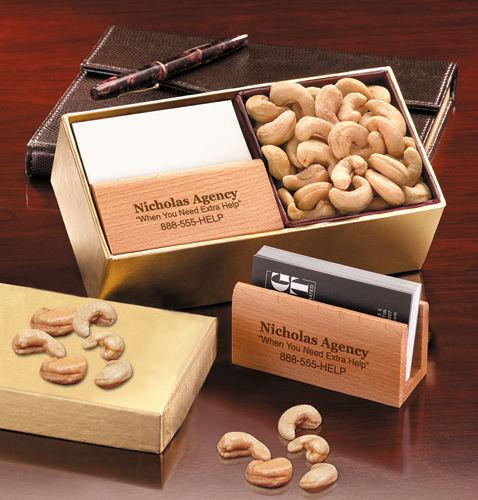 BCH102, SAVE 20% - Executive Business Card Holder with Extra Fancy Jumbo Cashews