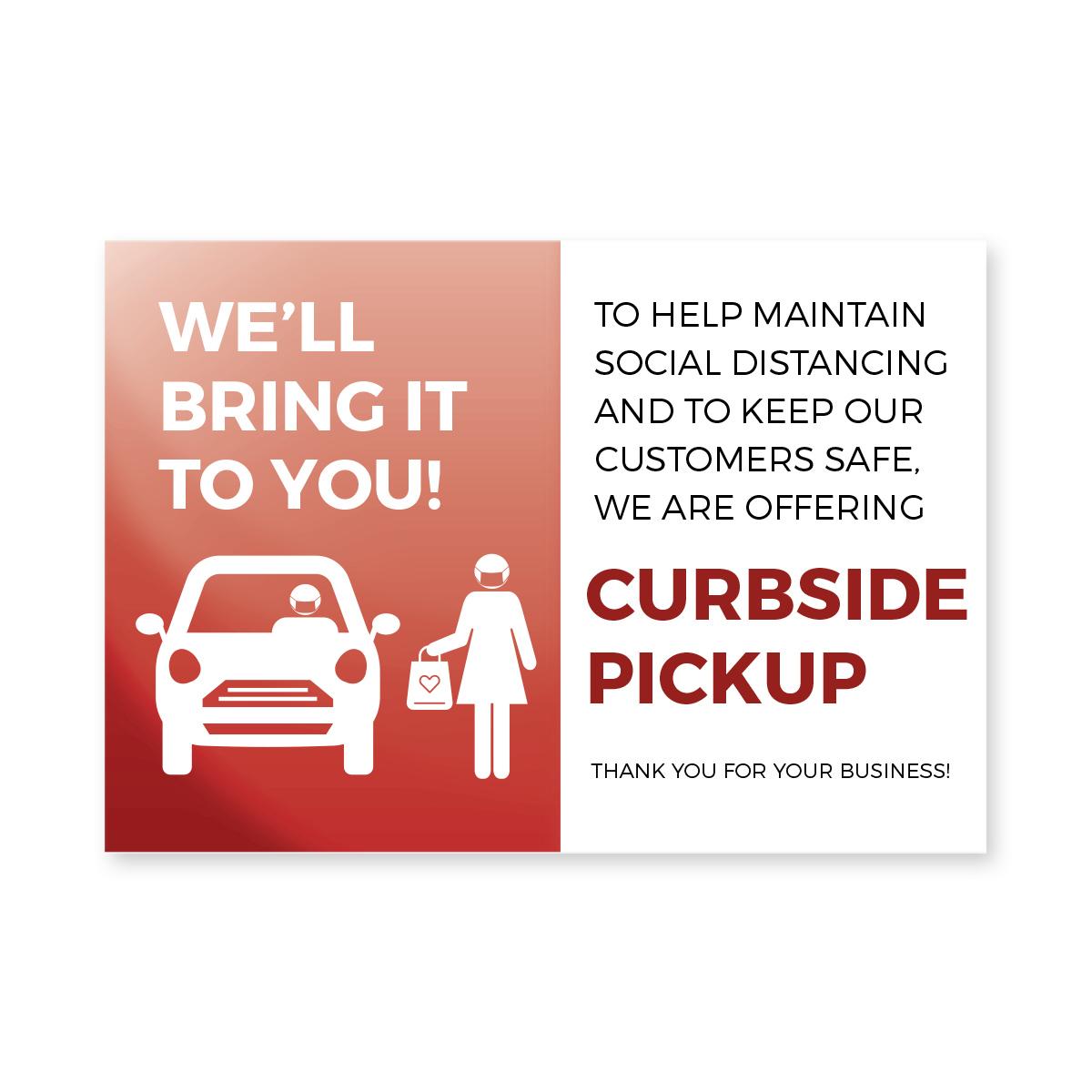 Curbside Pick Up Postcard 4" x 6" Red Pack of 500