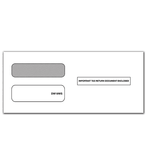 1099 Double Window Wide Envelope for 3 Up 1099s, Self Seal