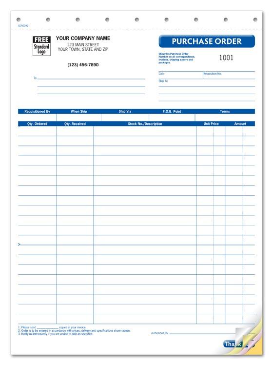 Purchase Orders, Large Format