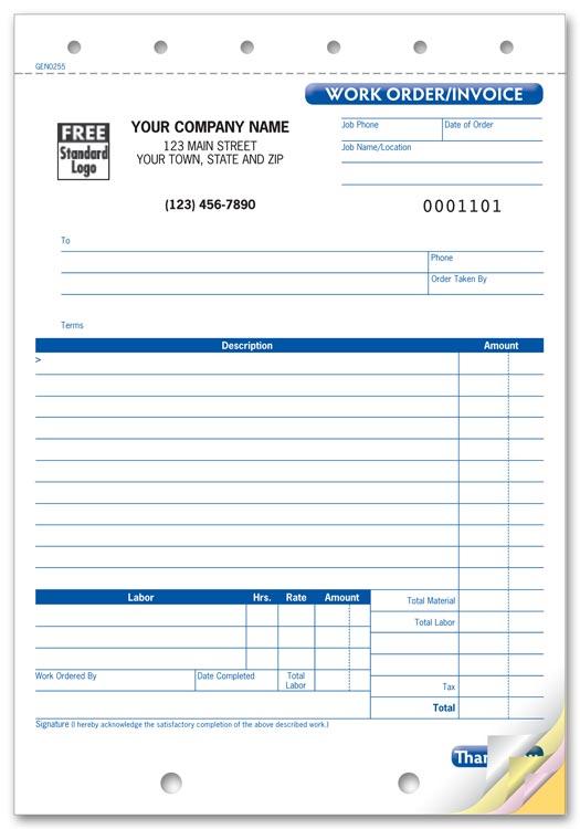 Carbonless Work Order Business Forms